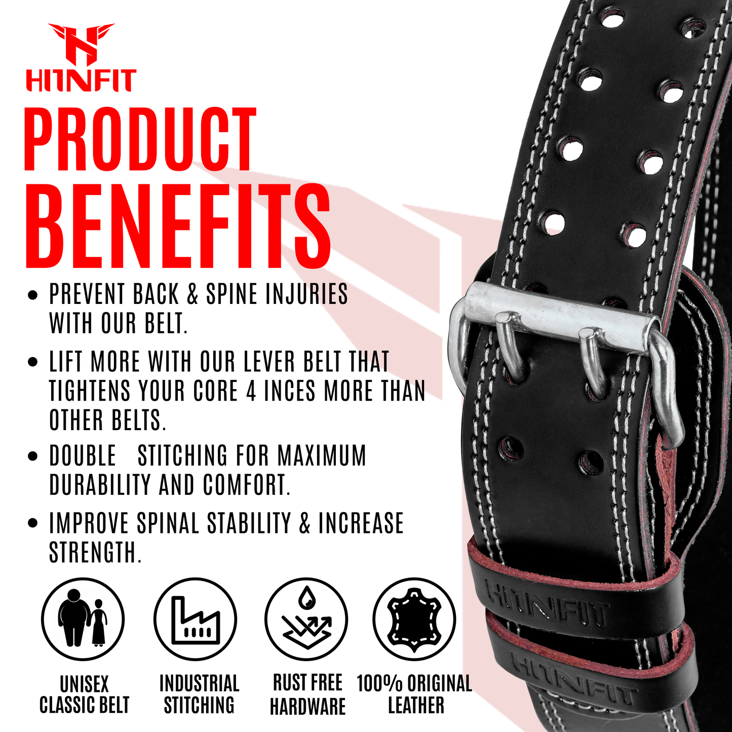 Leather Weightlifting Belt