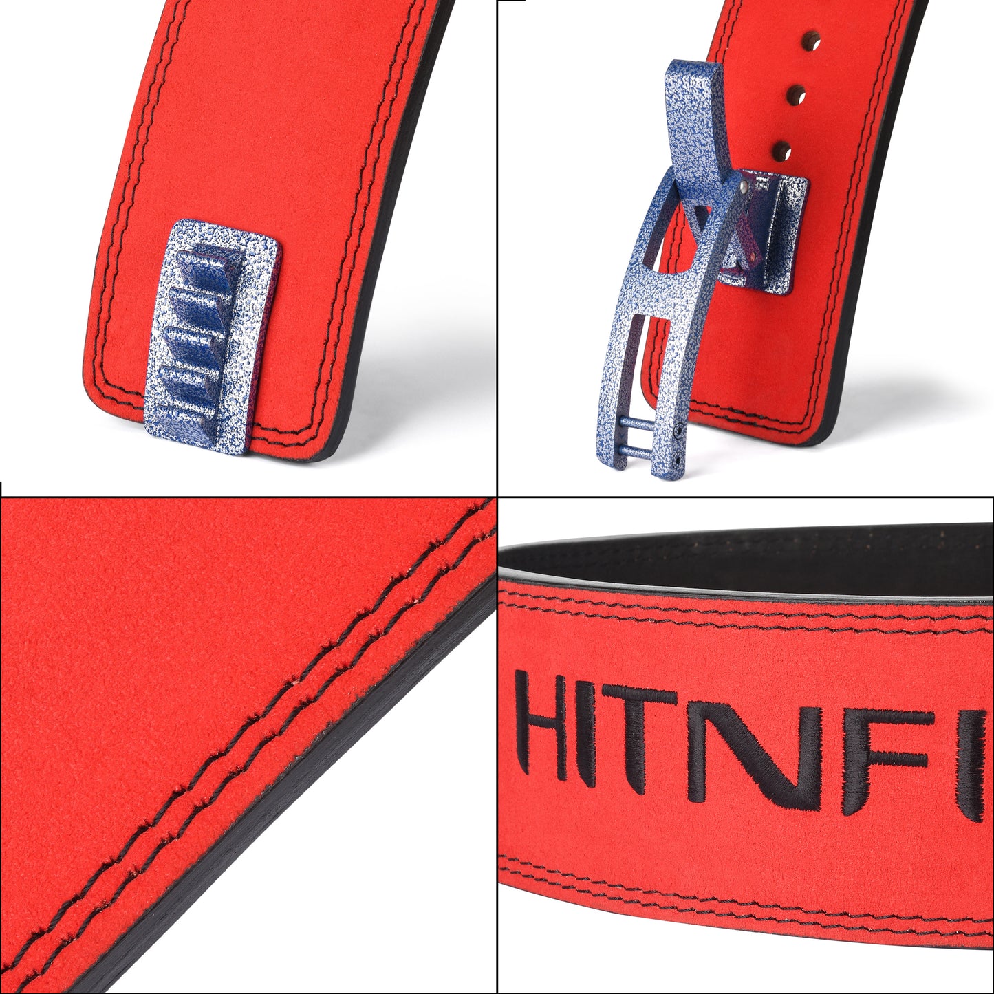 10mm Premium Leather Lever Belt Red