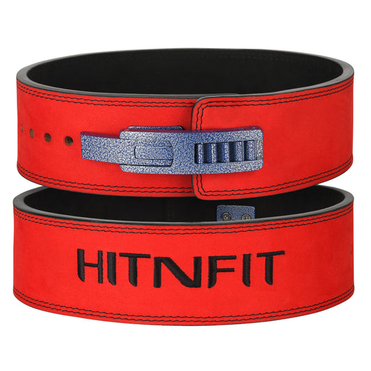 10mm Premium Leather Lever Belt Red