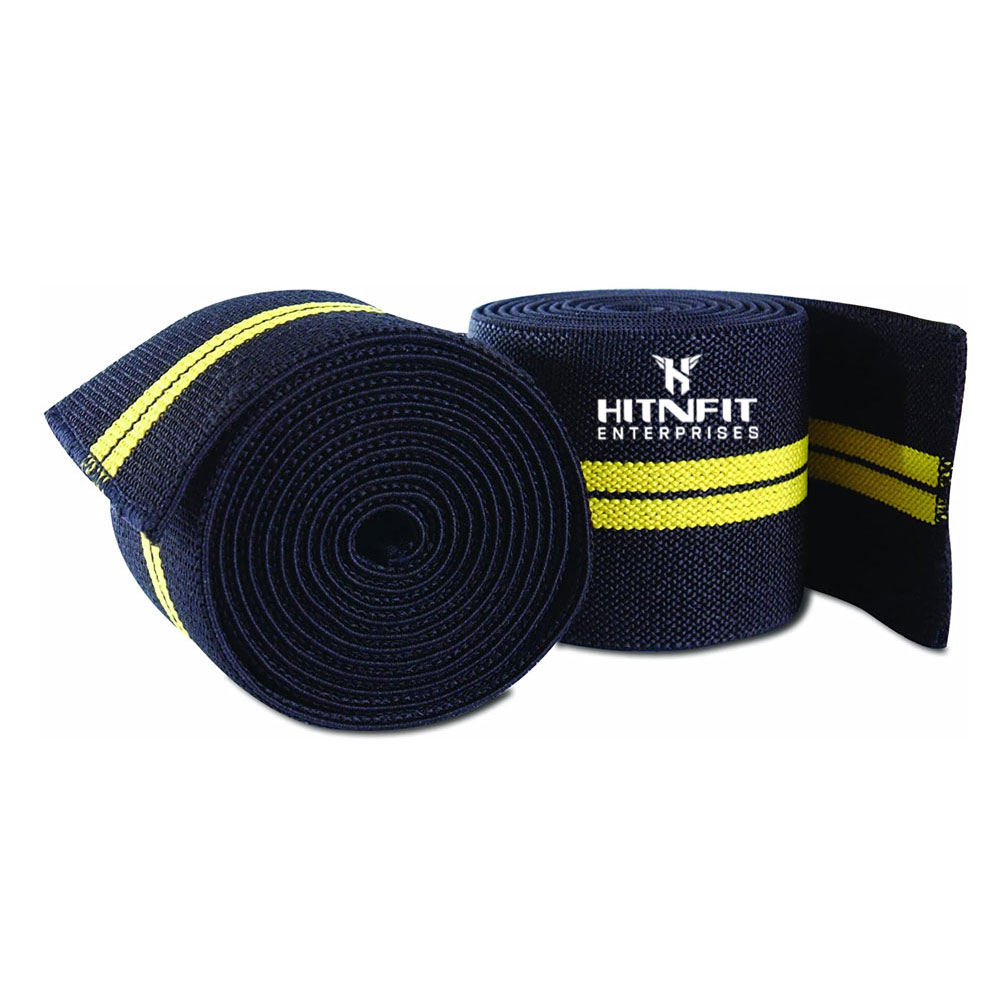 Pro Flex Knee Wraps – Heavy Compression  Straps (Black & Neon Green)