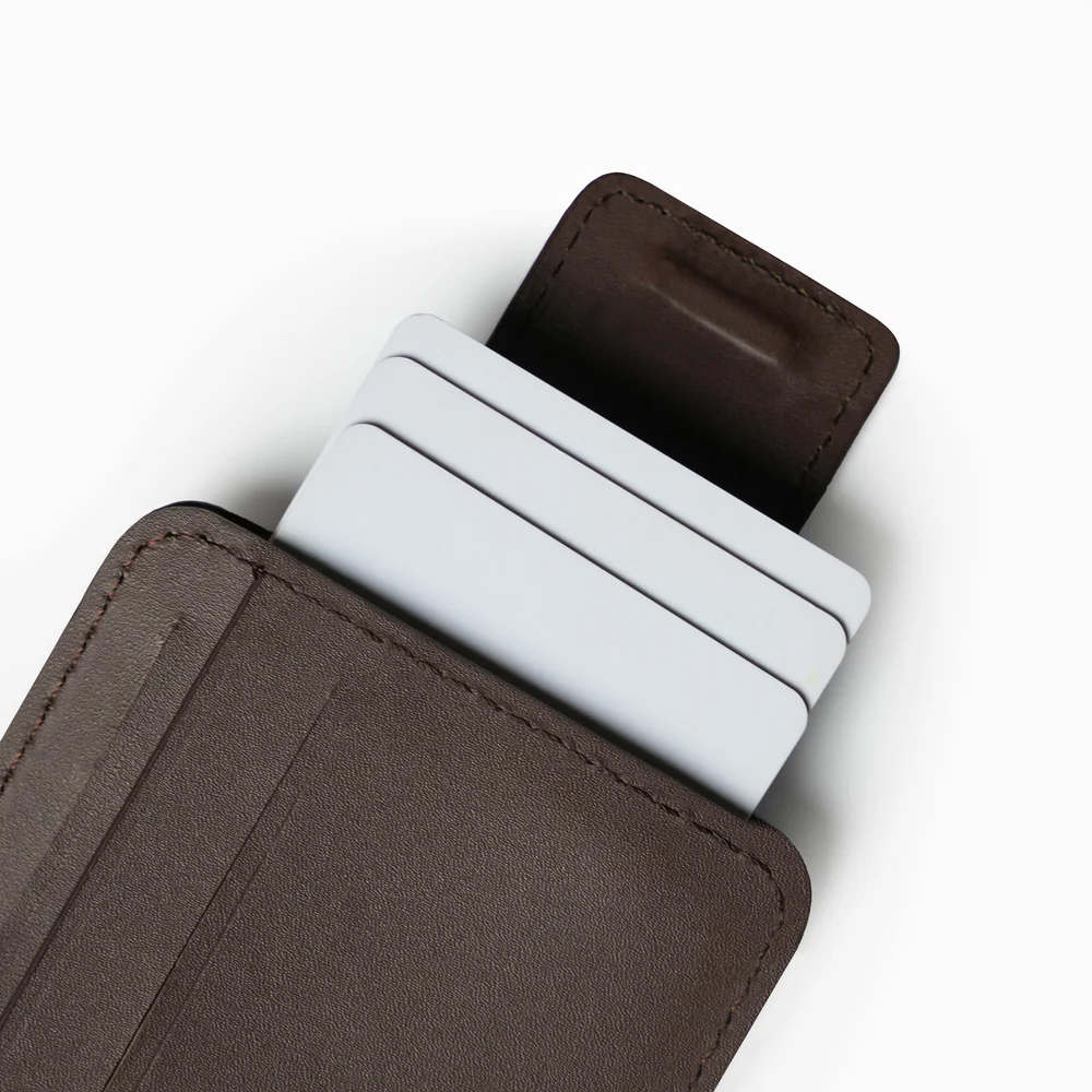 HIT N FIT Men's Dark Brown Genuine Leather Bifold Wallet with Multi Card Slots and Slim Interior Design